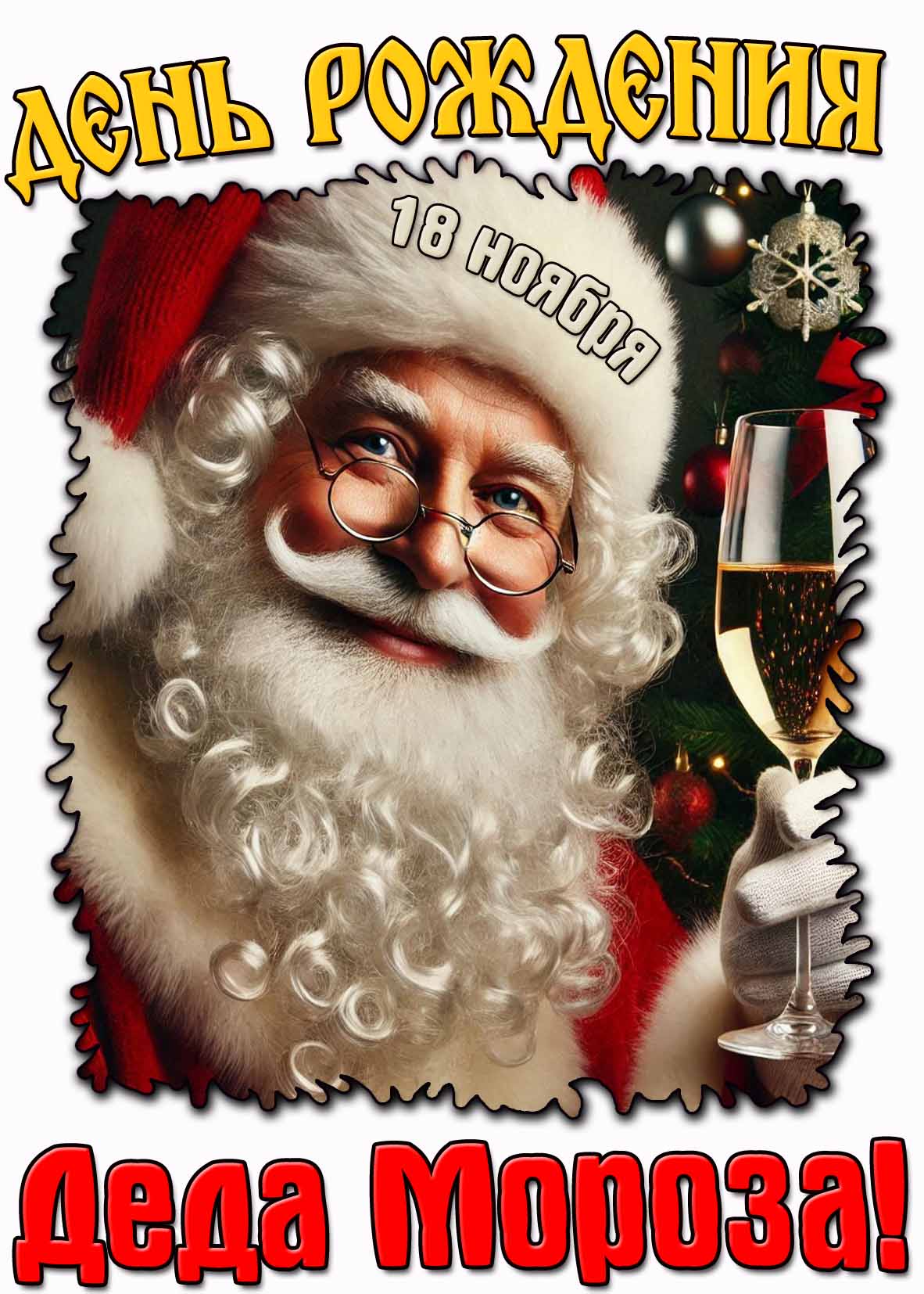 Открытка на день рождения Деда Мороза