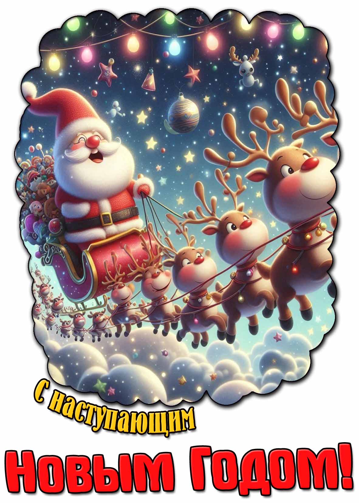 Детская картинка с наступающим новым годом