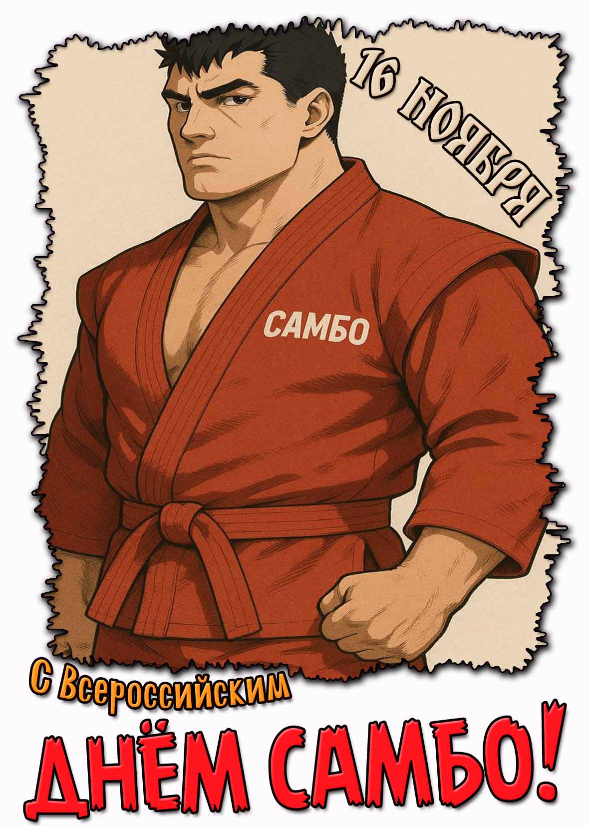 Прикольная мультяшная картинка на Всероссийский день самбо