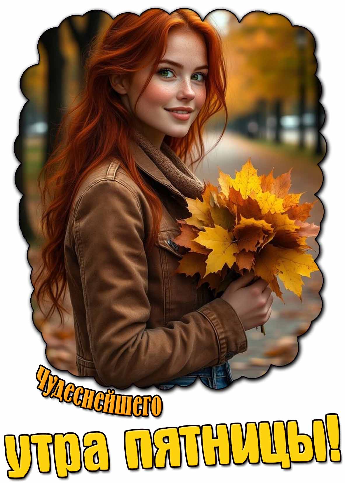 Чудеснейшего утра пятницы! - открытка с красивой девушкой