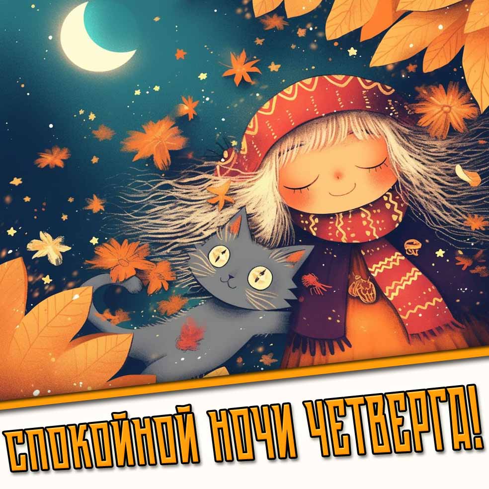Спокойной ночи четверга! - прикольная осенняя картинка