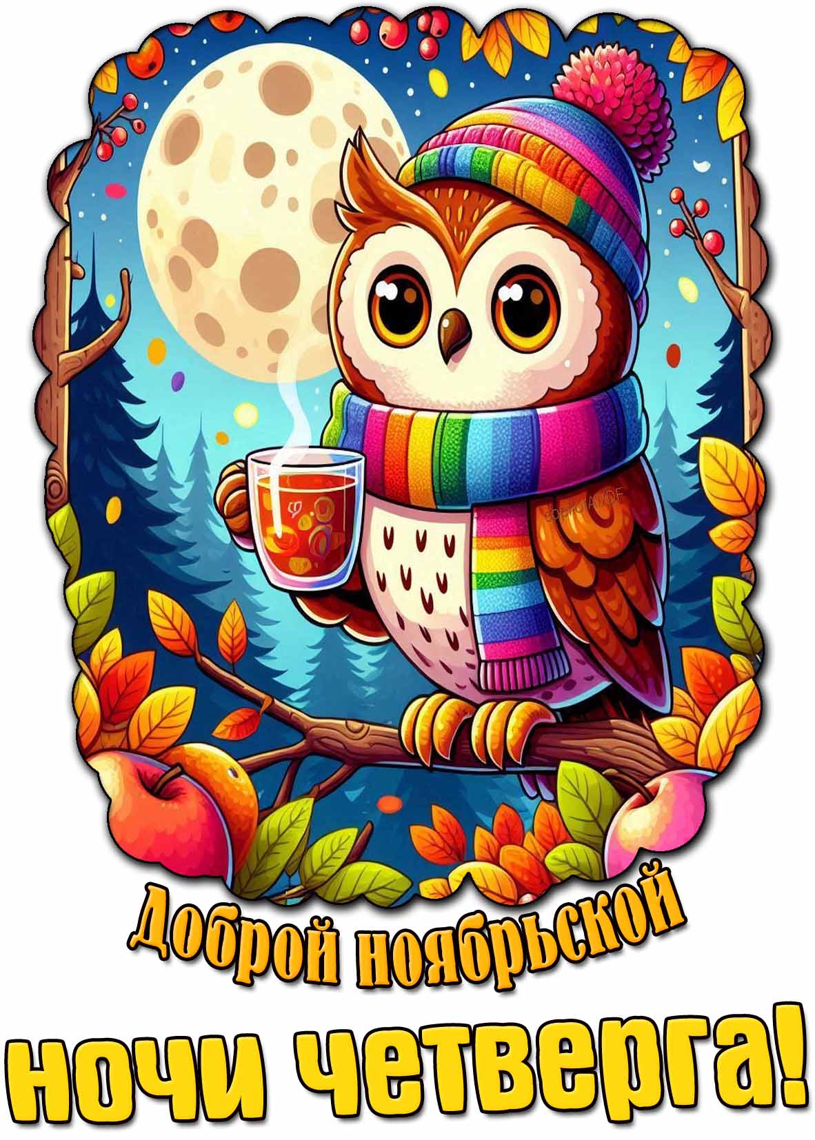 Картинка доброй ноябрьской ночи четверга