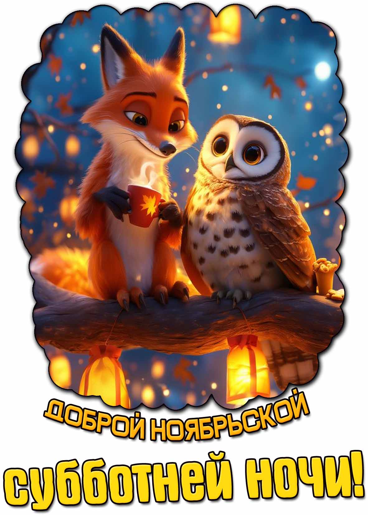 Картинка доброй ноябрьской субботней ночи