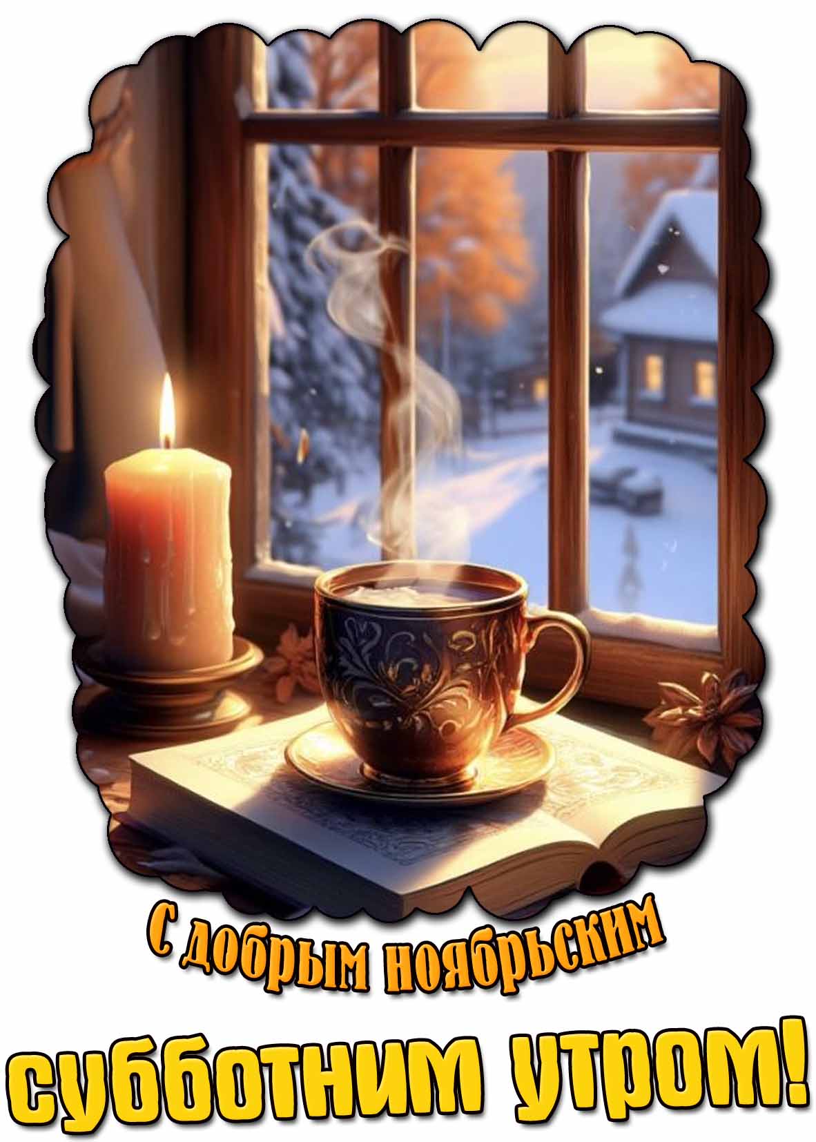 Открытка с добрым ноябрьским субботним утром