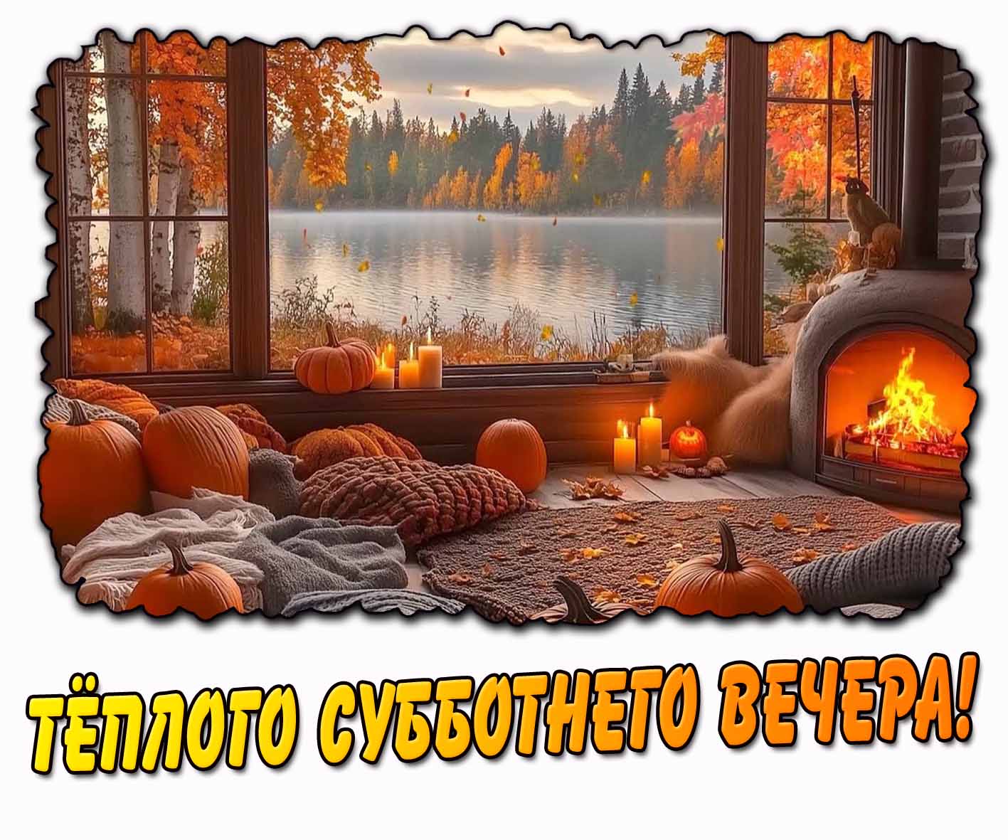 Осенняя картинка тёплого субботнего вечера