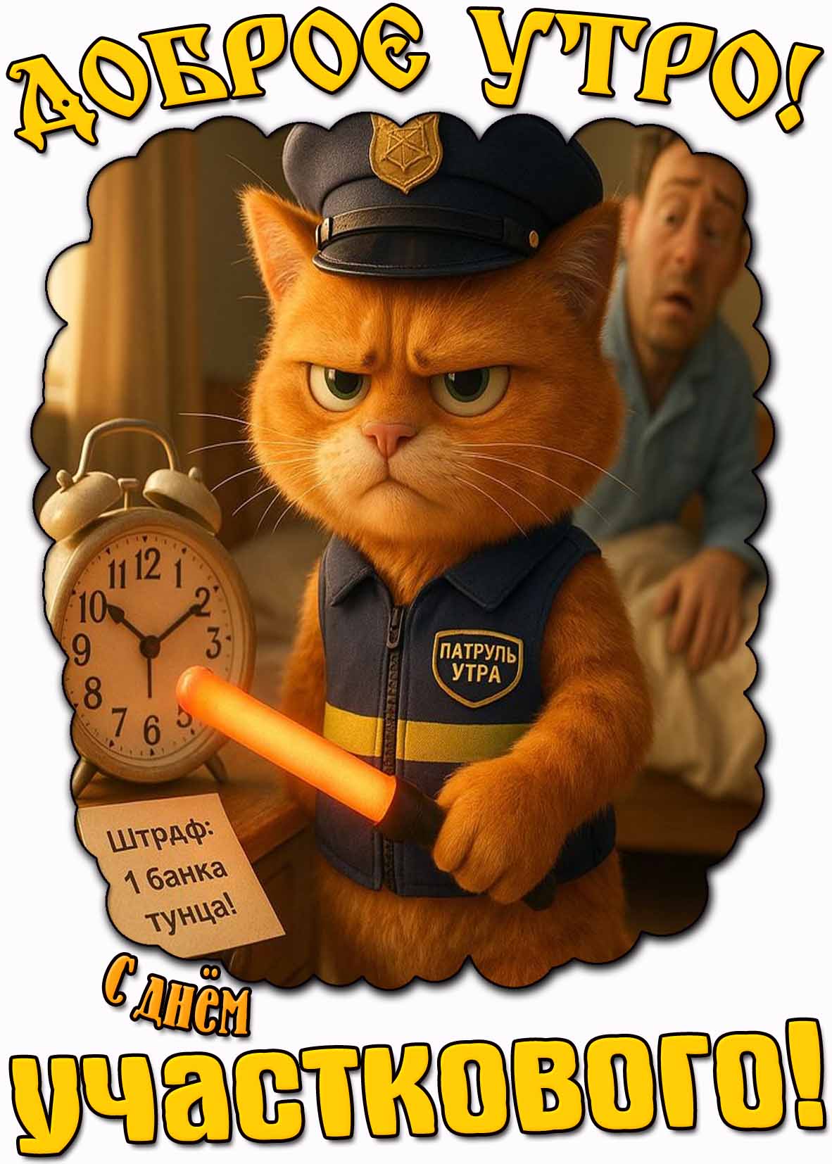 Смешная картинка "Доброе утро! С днём участкового!"