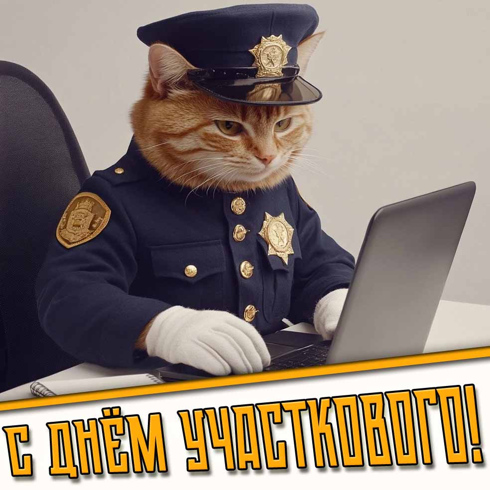 Прикольная открытка с днём участкового