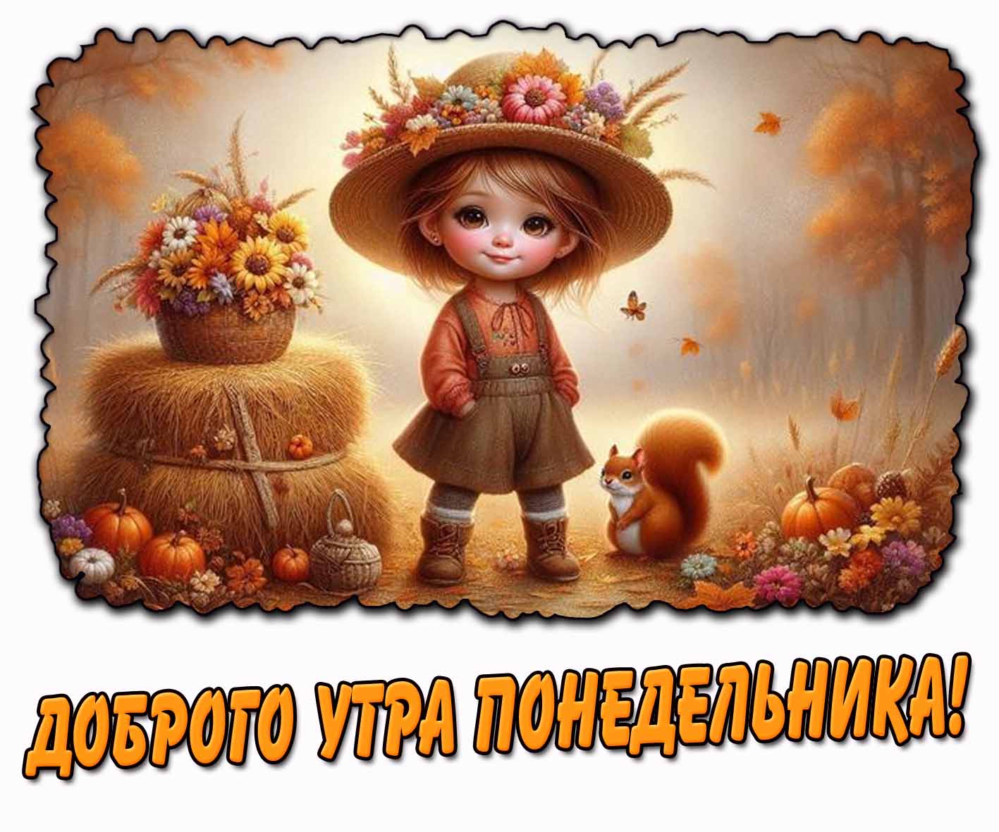 Доброго утра понедельника! - осенняя картинка для детей