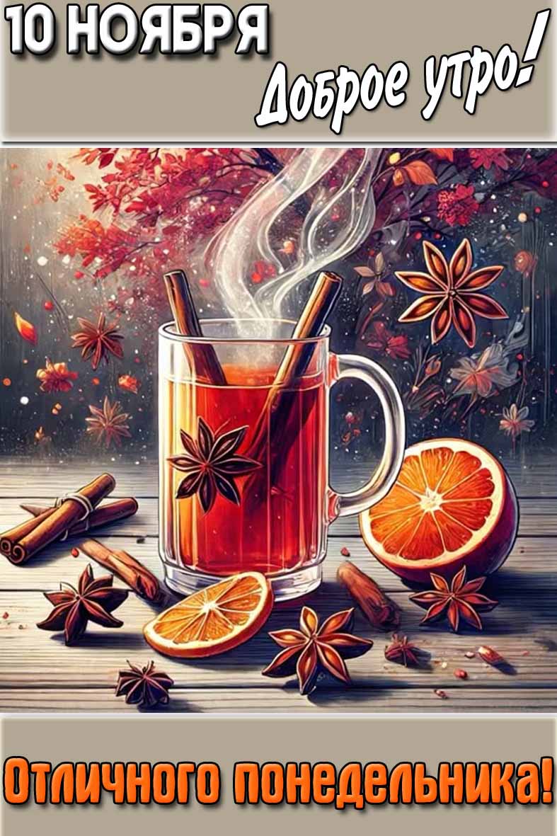 Картинка "10 ноября доброе утро! Отличного понедельника!"