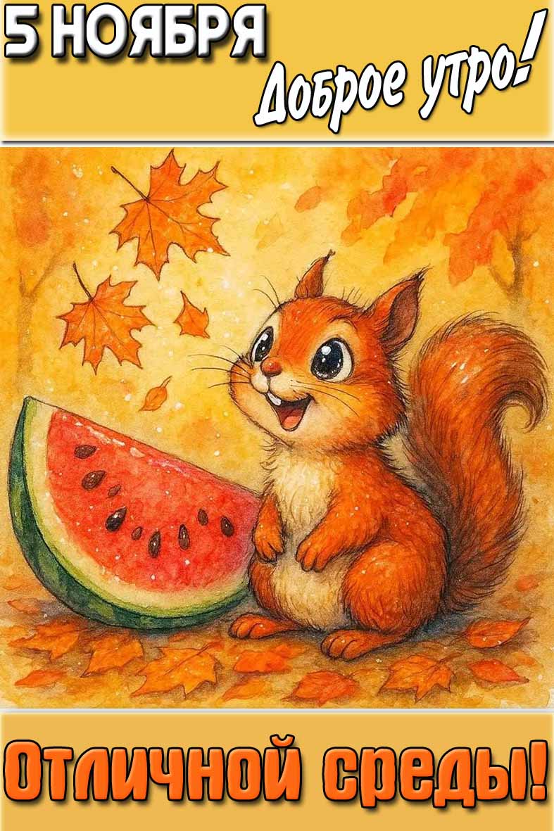 Картинка "5 ноября доброе утро! Отличной среды!"