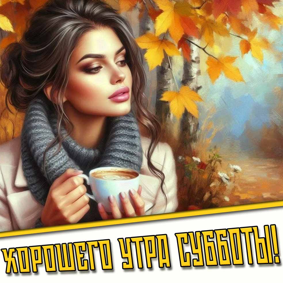 Хорошего утра субботы! - осенняя открытка