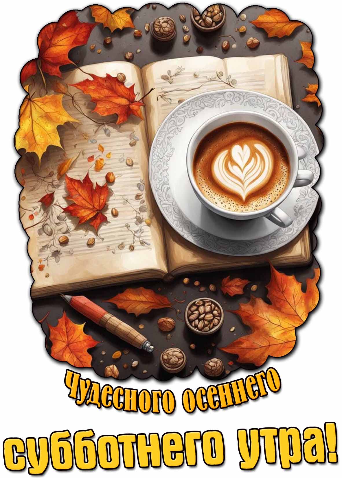 Открытка чудесного осеннего субботнего утра