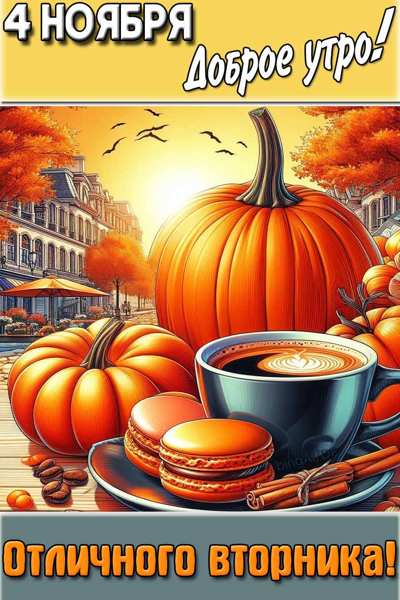 Картинка "4 ноября доброе утро! Отличного вторника!"
