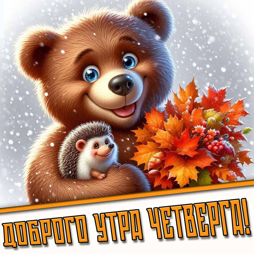 Осенне-зимняя картинка доброго утра четверга
