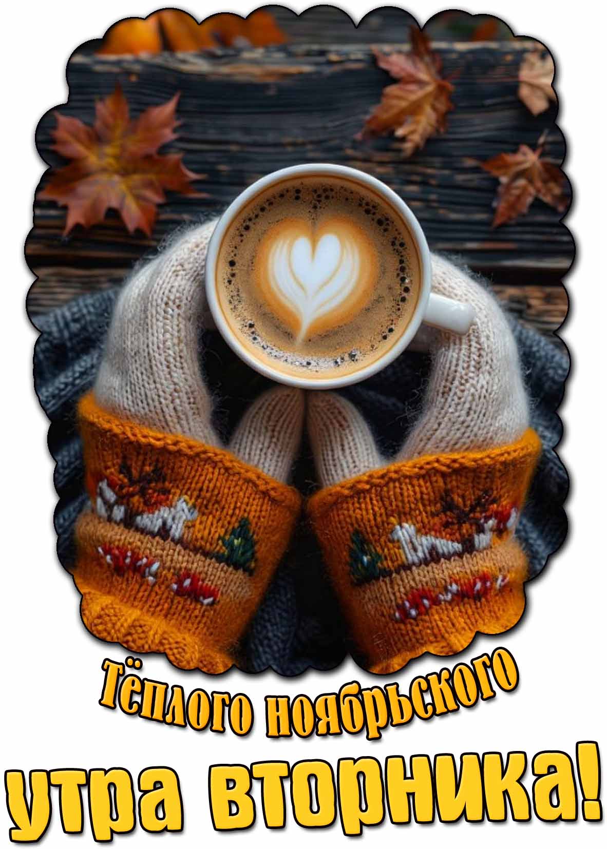 Открытка тёплого ноябрьского утра вторника
