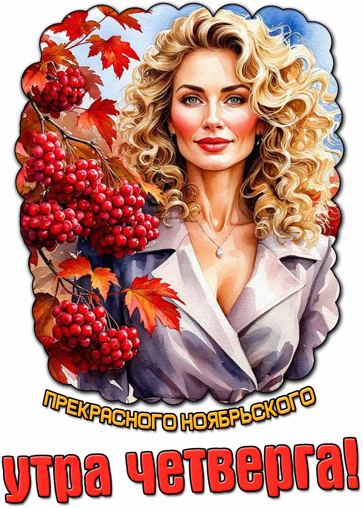 Открытка прекрасного ноябрьского утра четверга