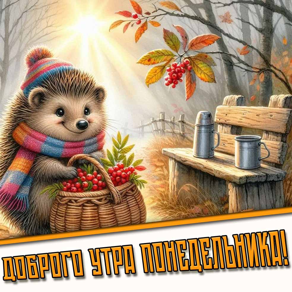 Прикольная осенняя картинка доброго утра понедельника