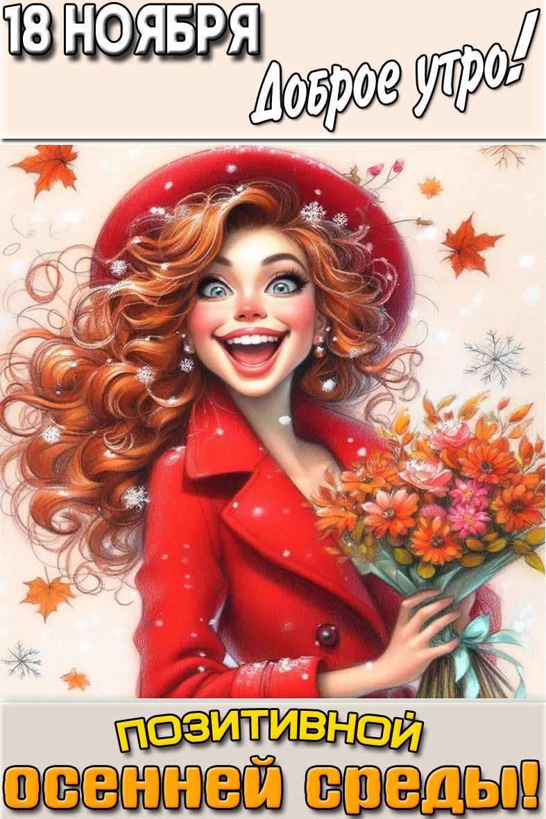 Картинка "18 ноября доброе утро! Позитивной осенней среды!"