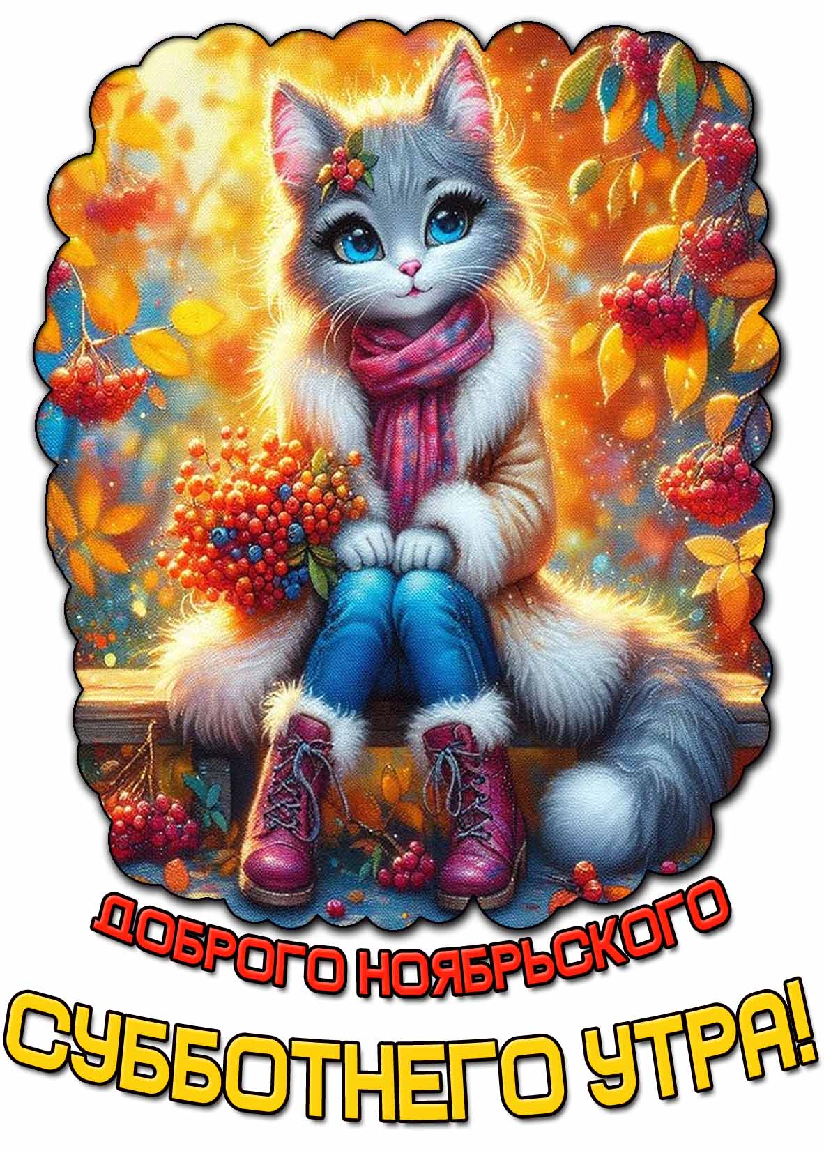 Открытка доброго ноябрьского субботнего утра