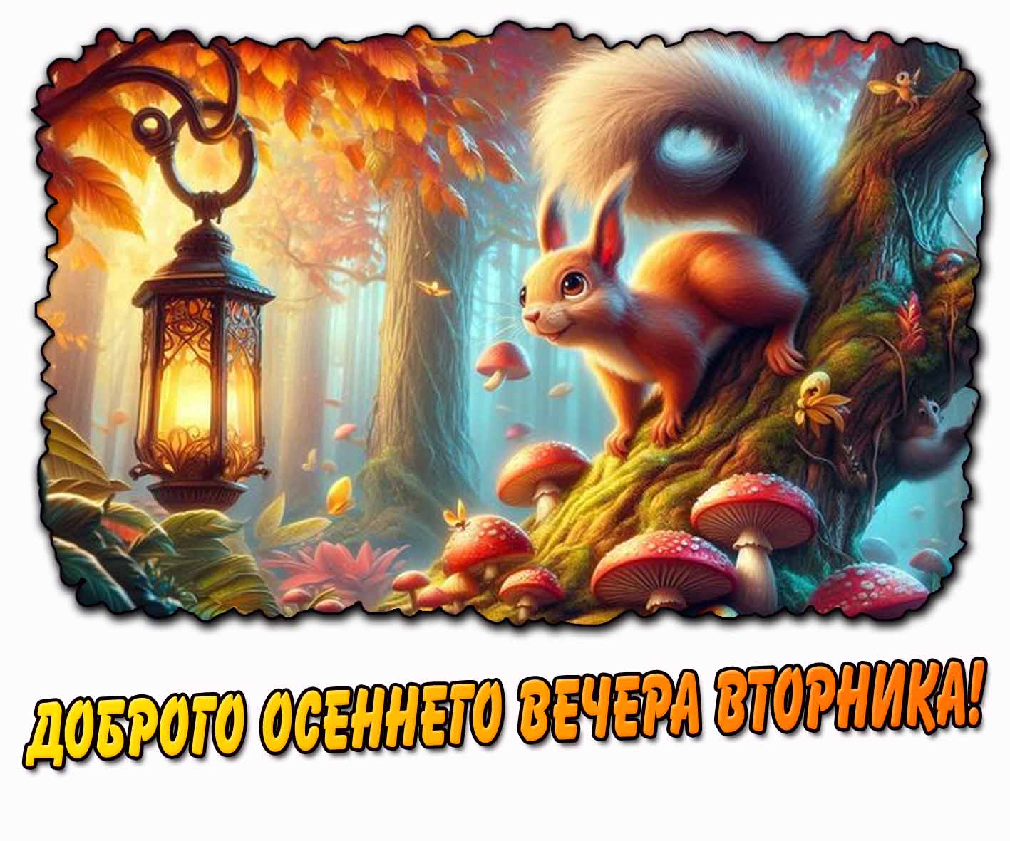 Доброго осеннего вечера вторника! - картинка с белкой