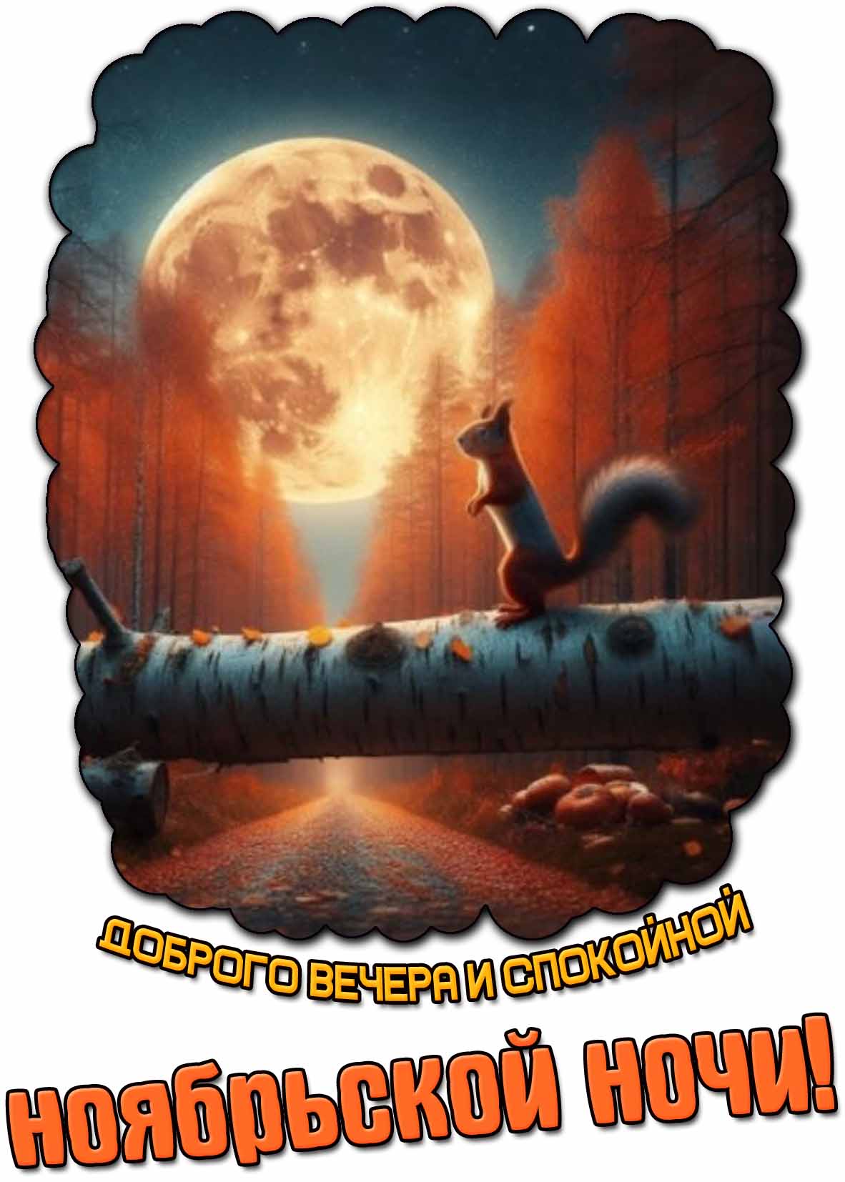 Картинка доброго вечера и спокойной ноябрьской ночи