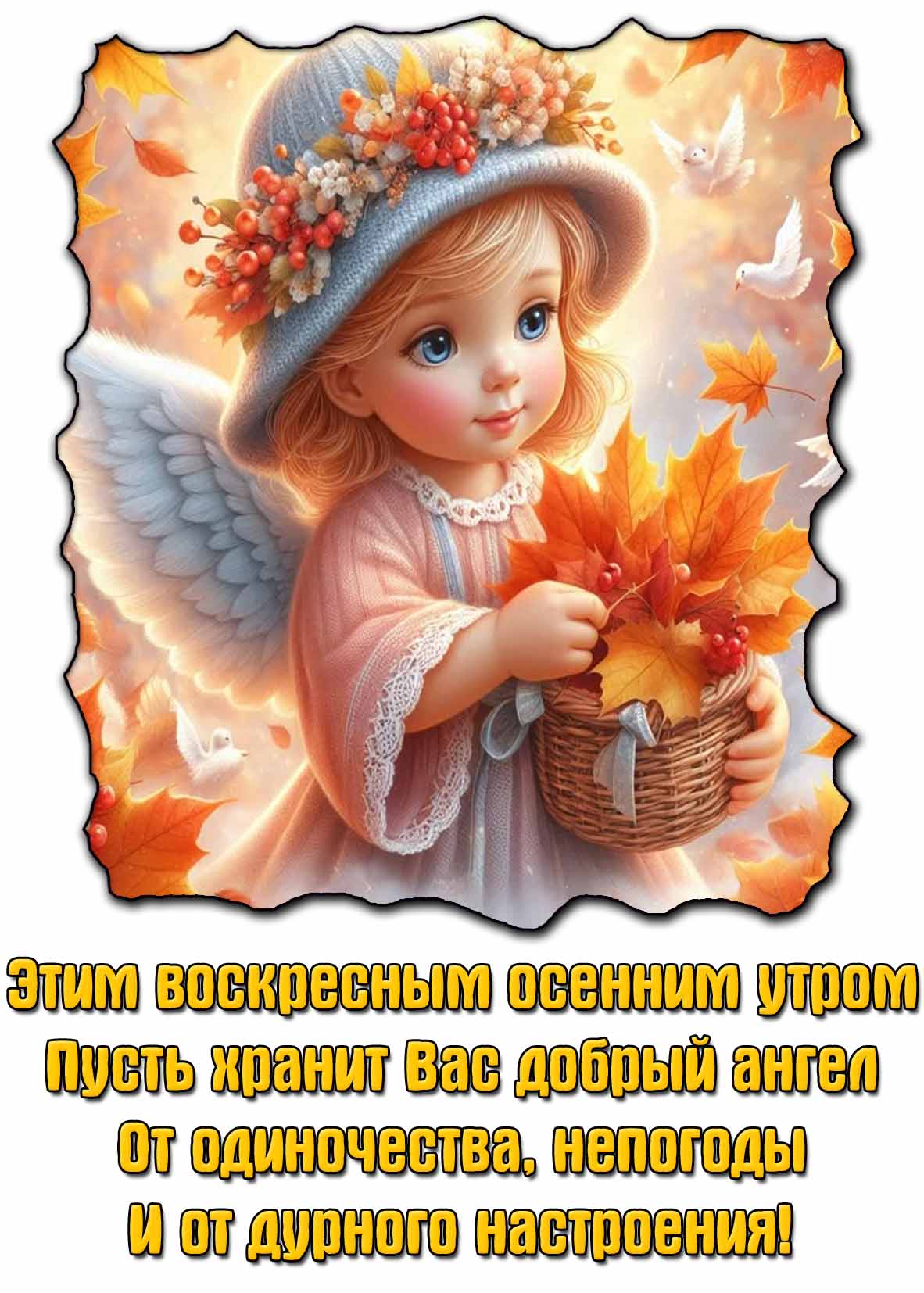 Картинка с пожеланиями на воскресное осеннее утро