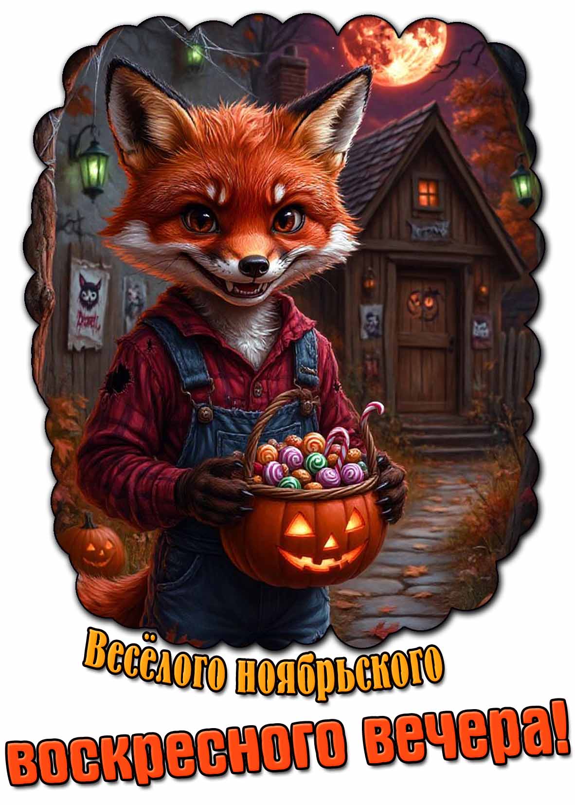 Картинка весёлого ноябрьского воскресного вечера