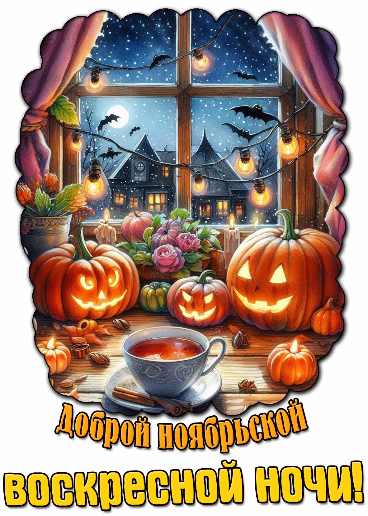 Картинка доброй ноябрьской воскресной ночи