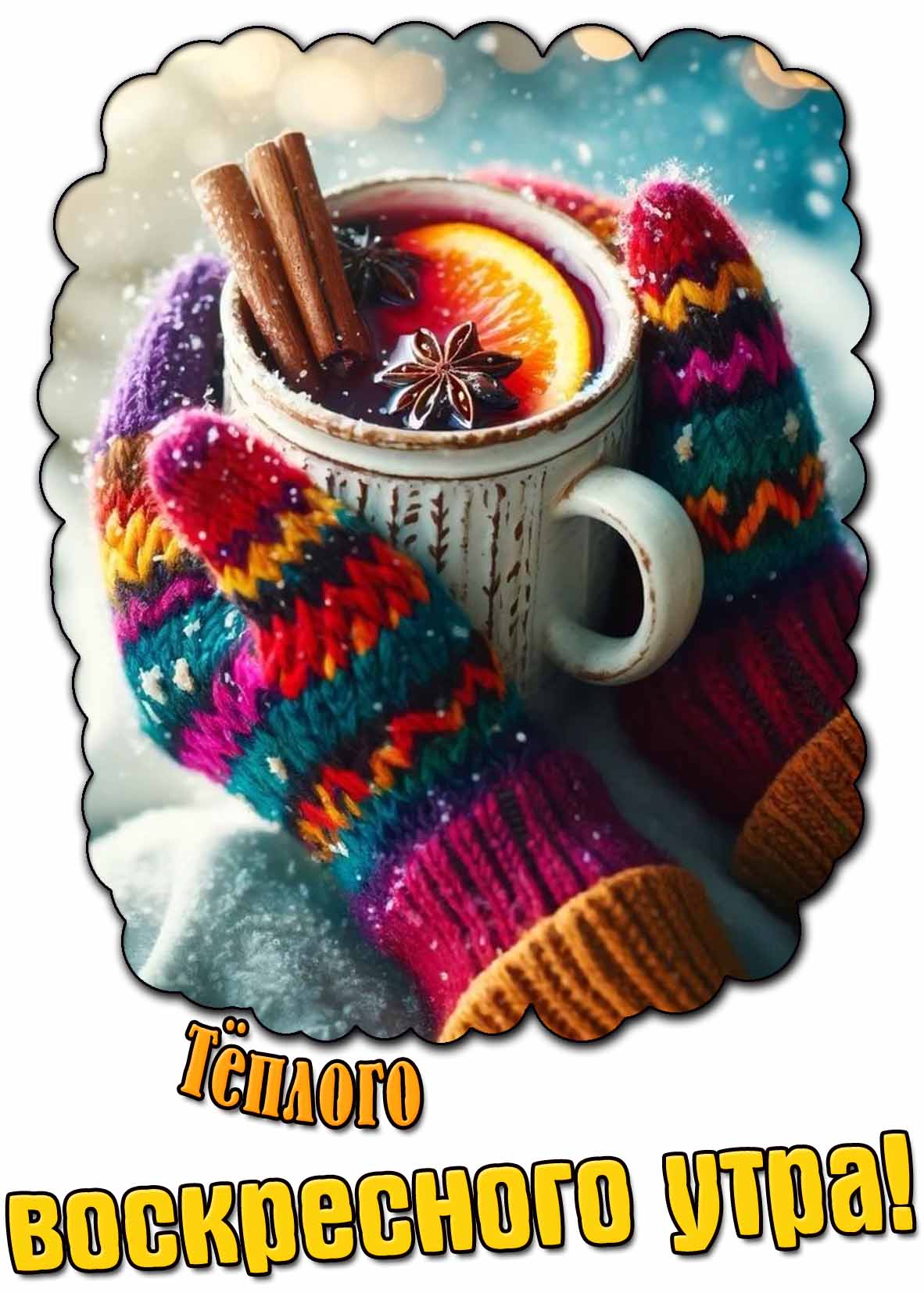 Тёплого воскресного утра! - зимняя открытка