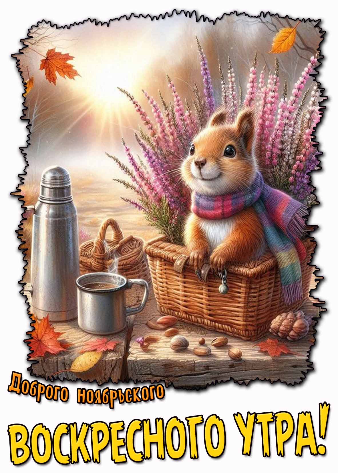 Открытка доброго ноябрьского воскресного утра