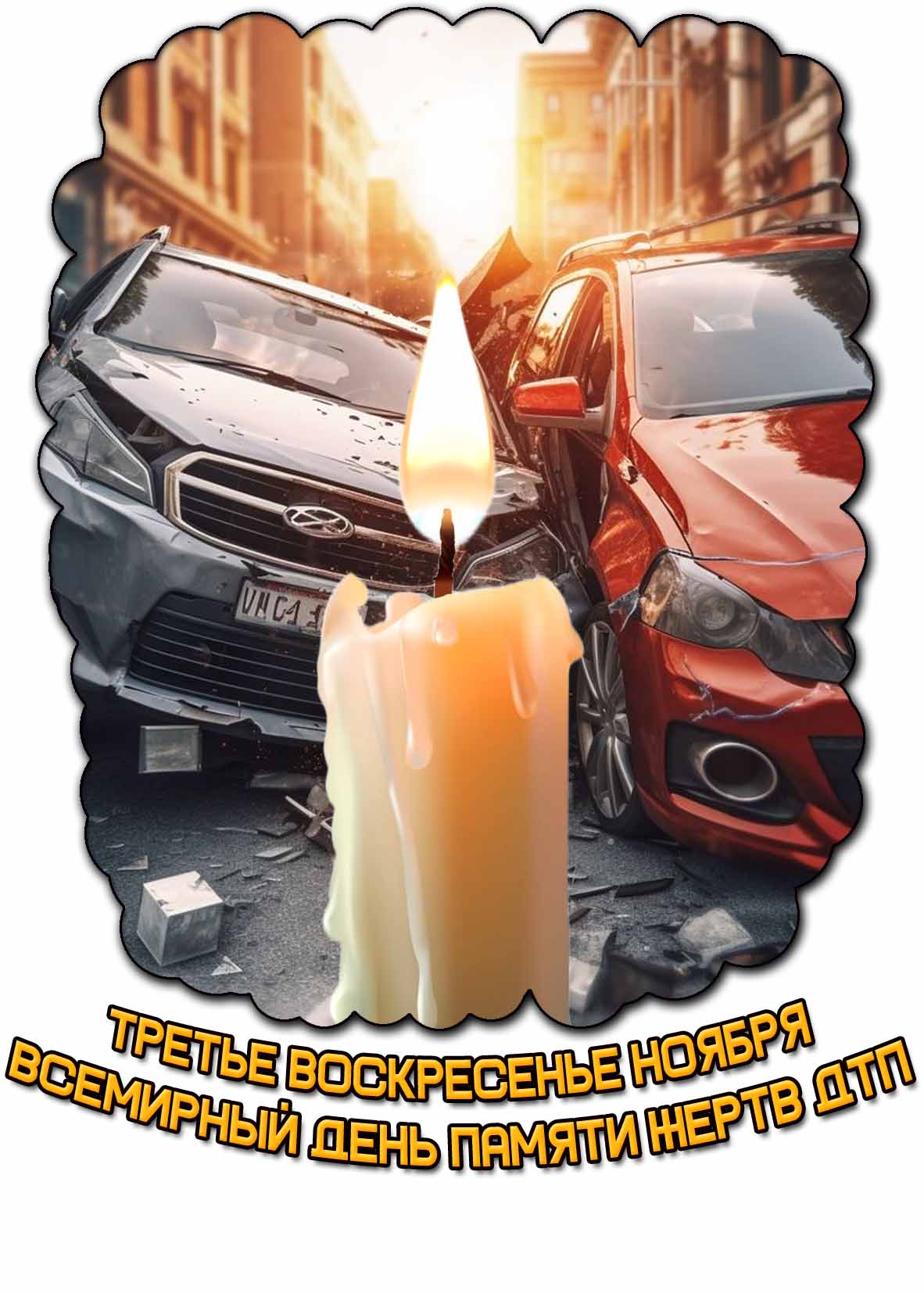 Открытка третье воскресенье ноября Всемирный день памяти жертв ДТП