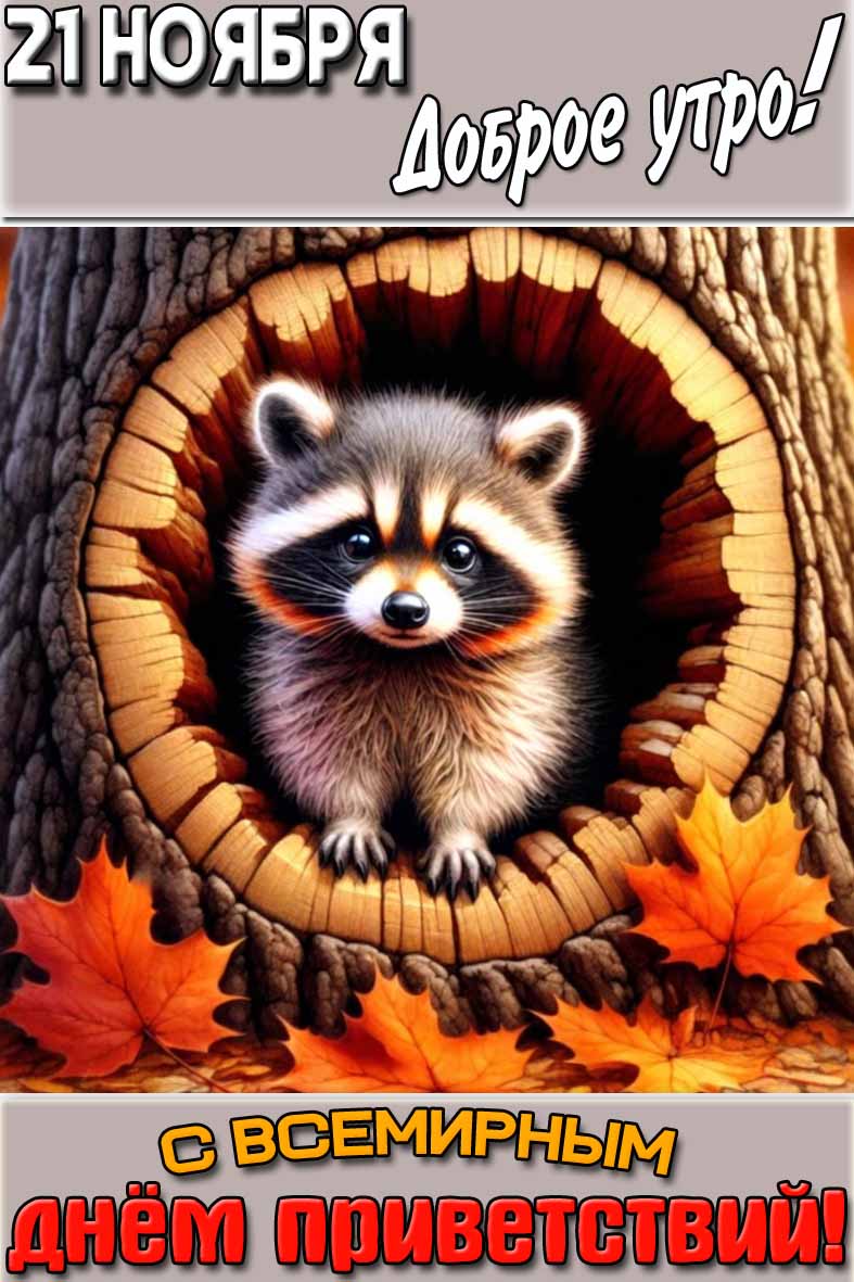 Картинка "21 ноября доброе утро! С Всемирным днём приветствий!"