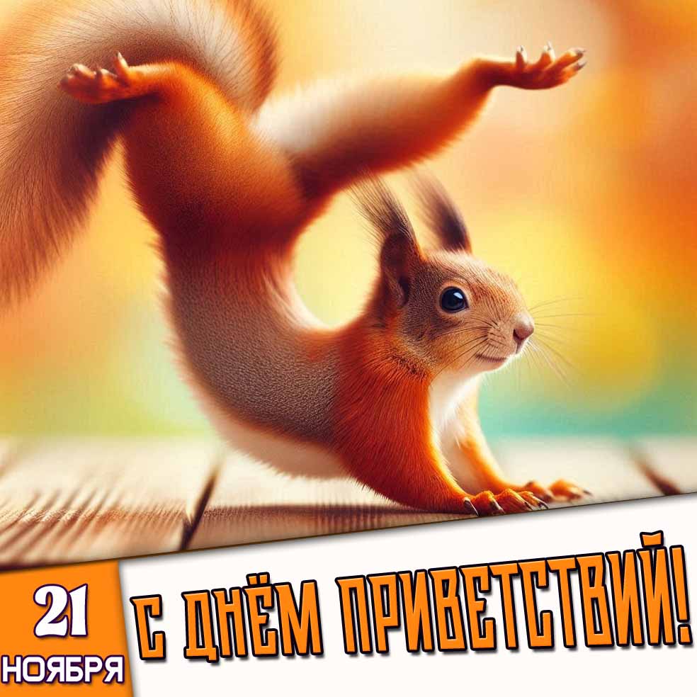 Открытка 21 ноября - с днём приветствий