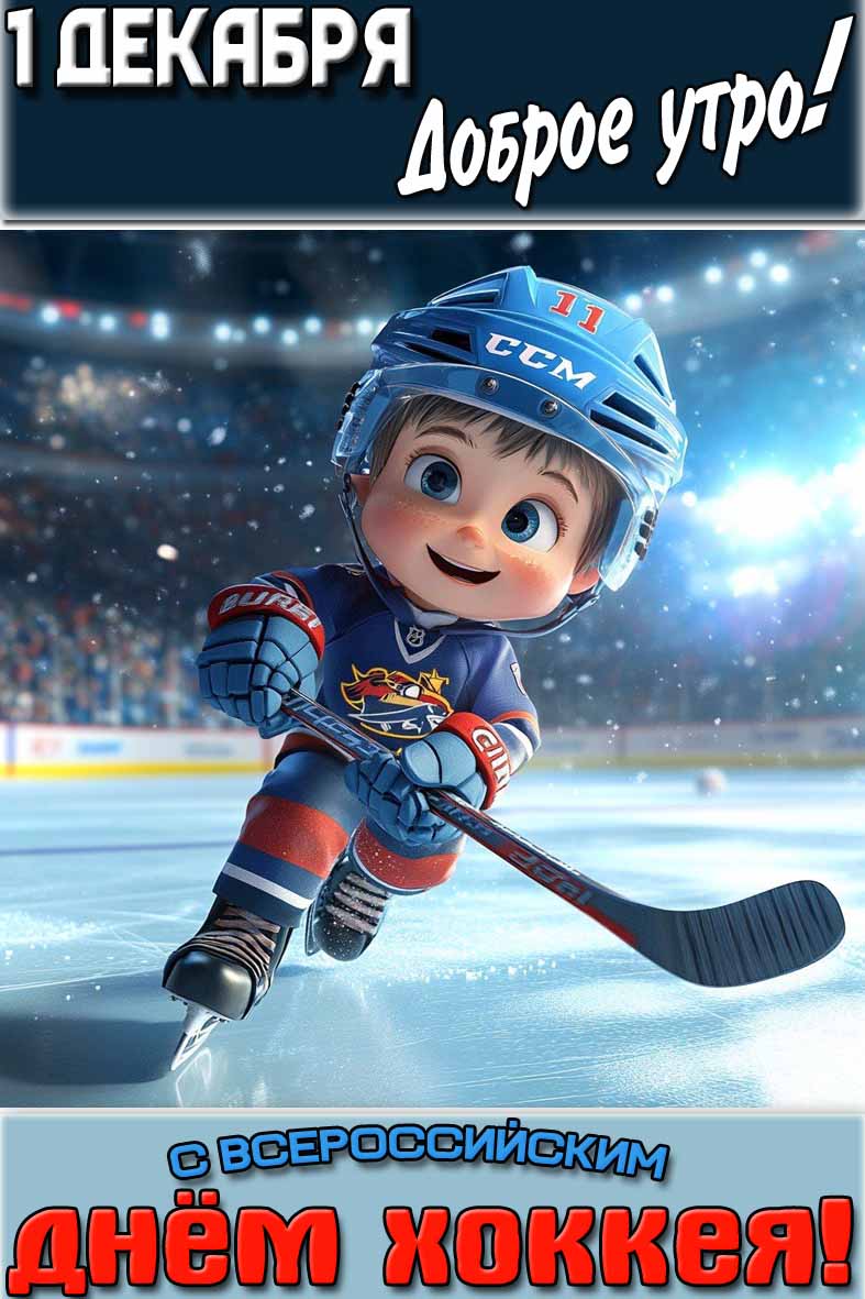 Картинка "1 декабря доброе утро! С Всероссийским днём хоккея!"
