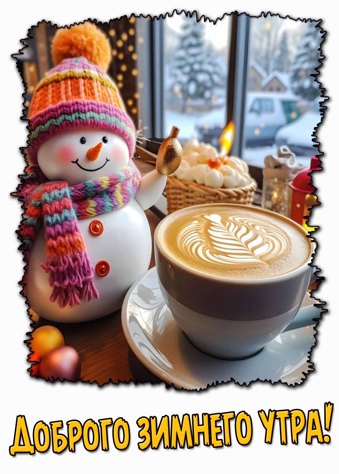 Позитивная открытка доброго зимнего утра
