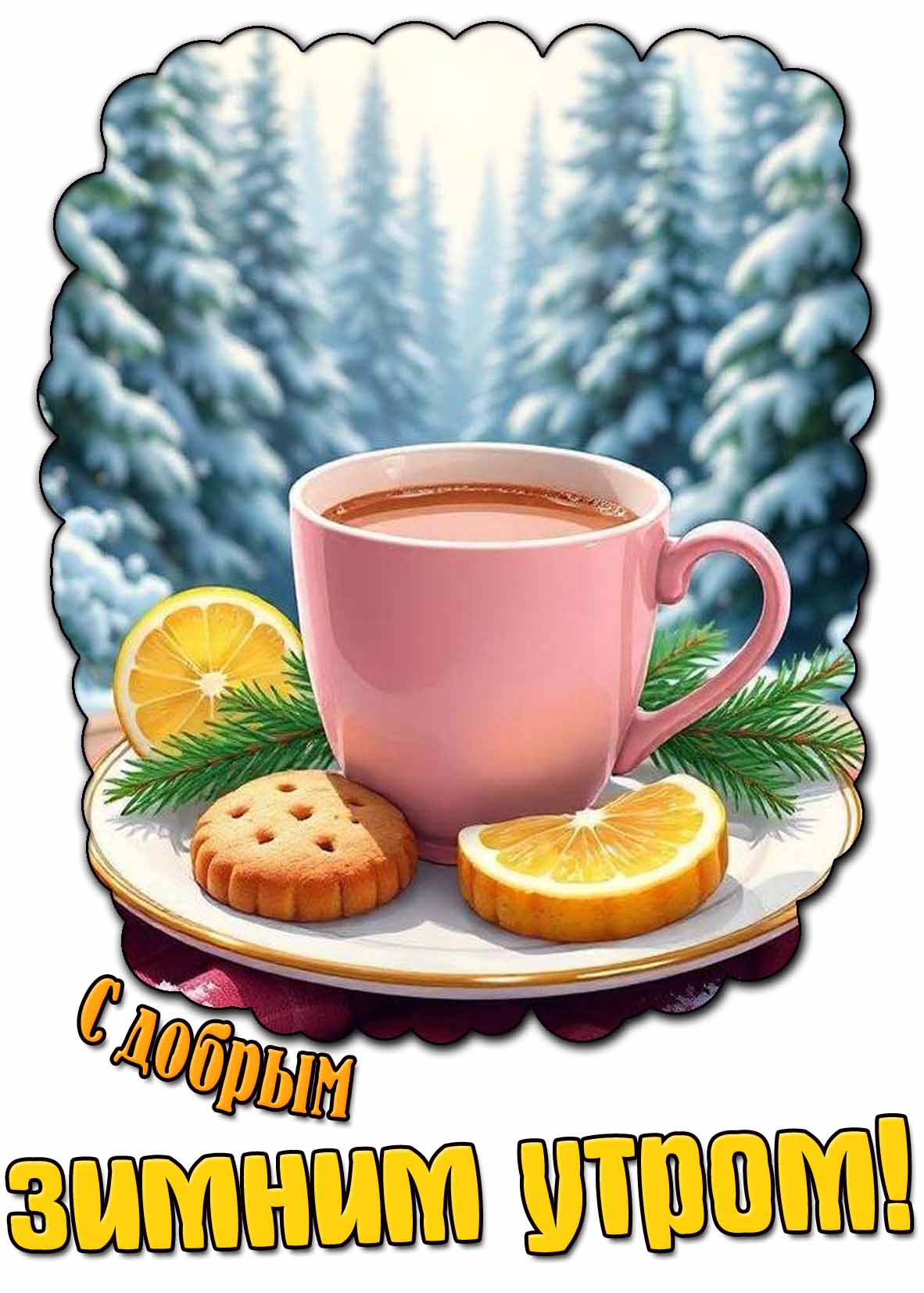 Красивая картинка с добрым зимним утром