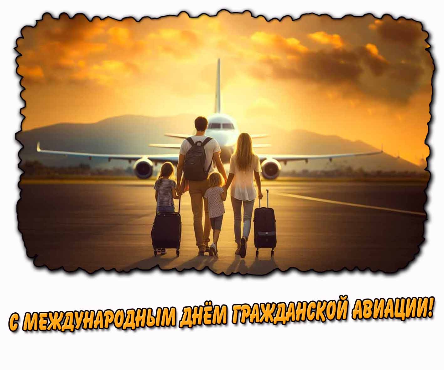 Красивая открытка с Международным днём гражданской авиации