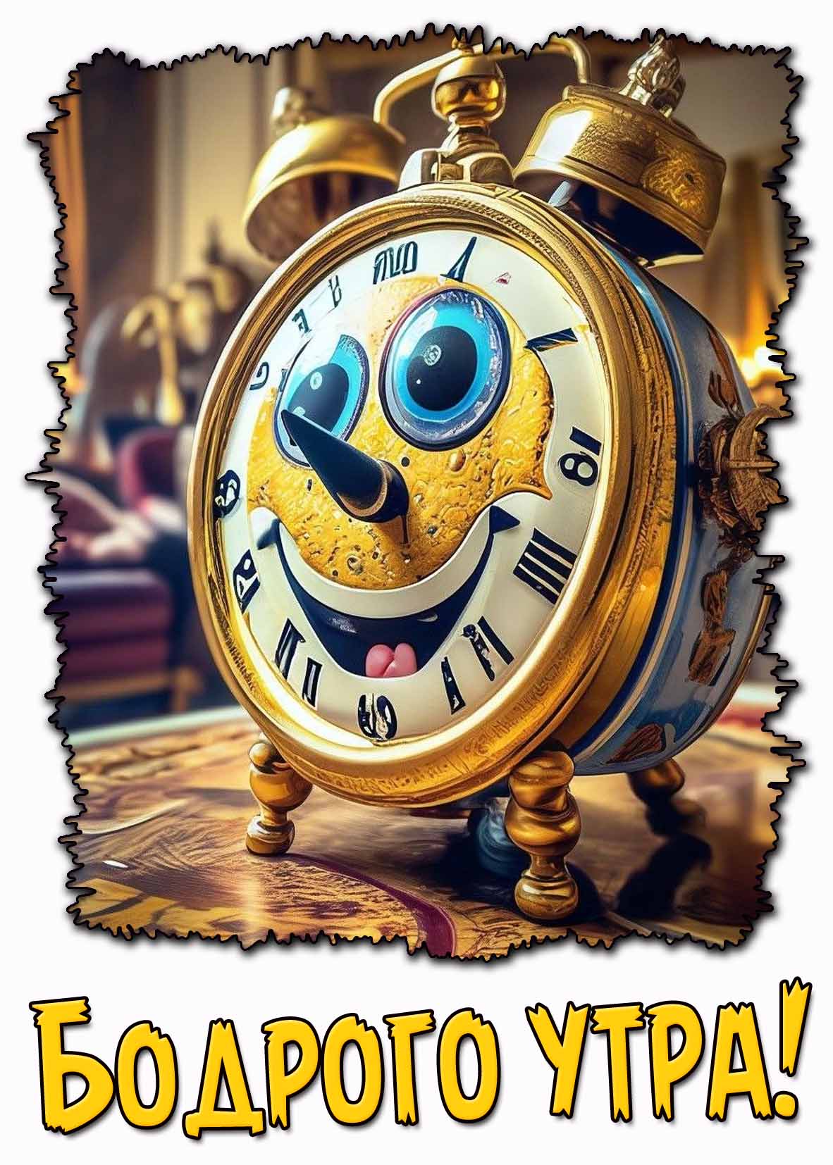 Бодрого утра! - картинка с будильником