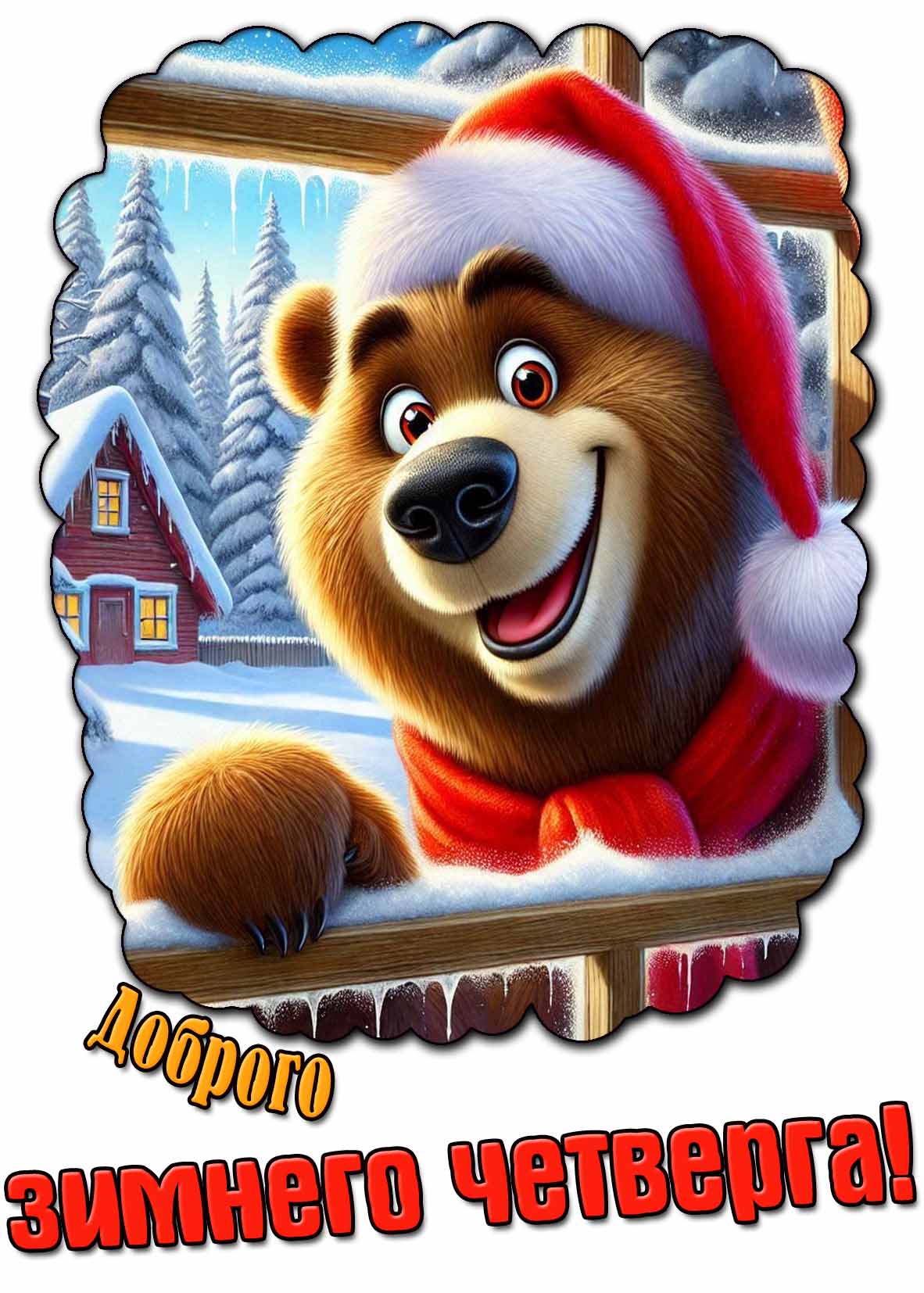 Прикольная открытка доброго зимнего четверга