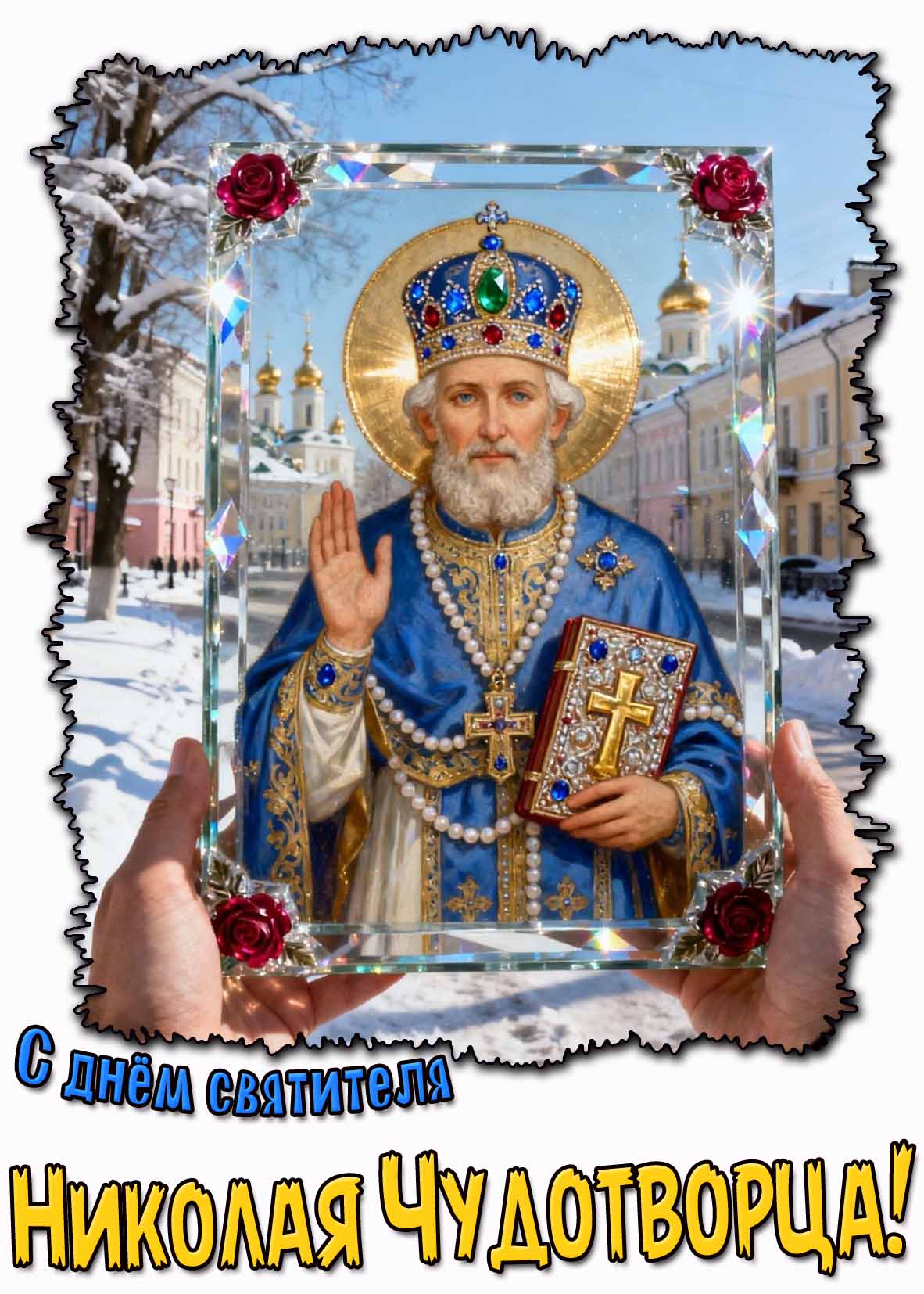 Зимняя картинка с днём святителя Николая Чудотворца