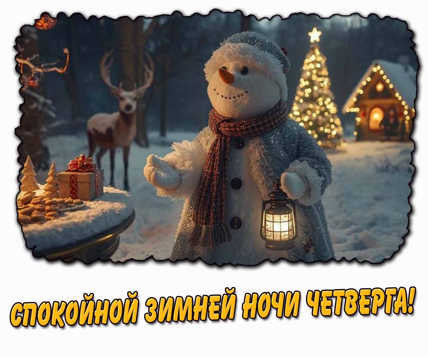 Картинка спокойной зимней ночи четверга