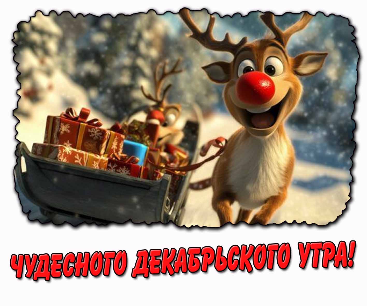Чудесного декабрьского утра! - прикольная открытка