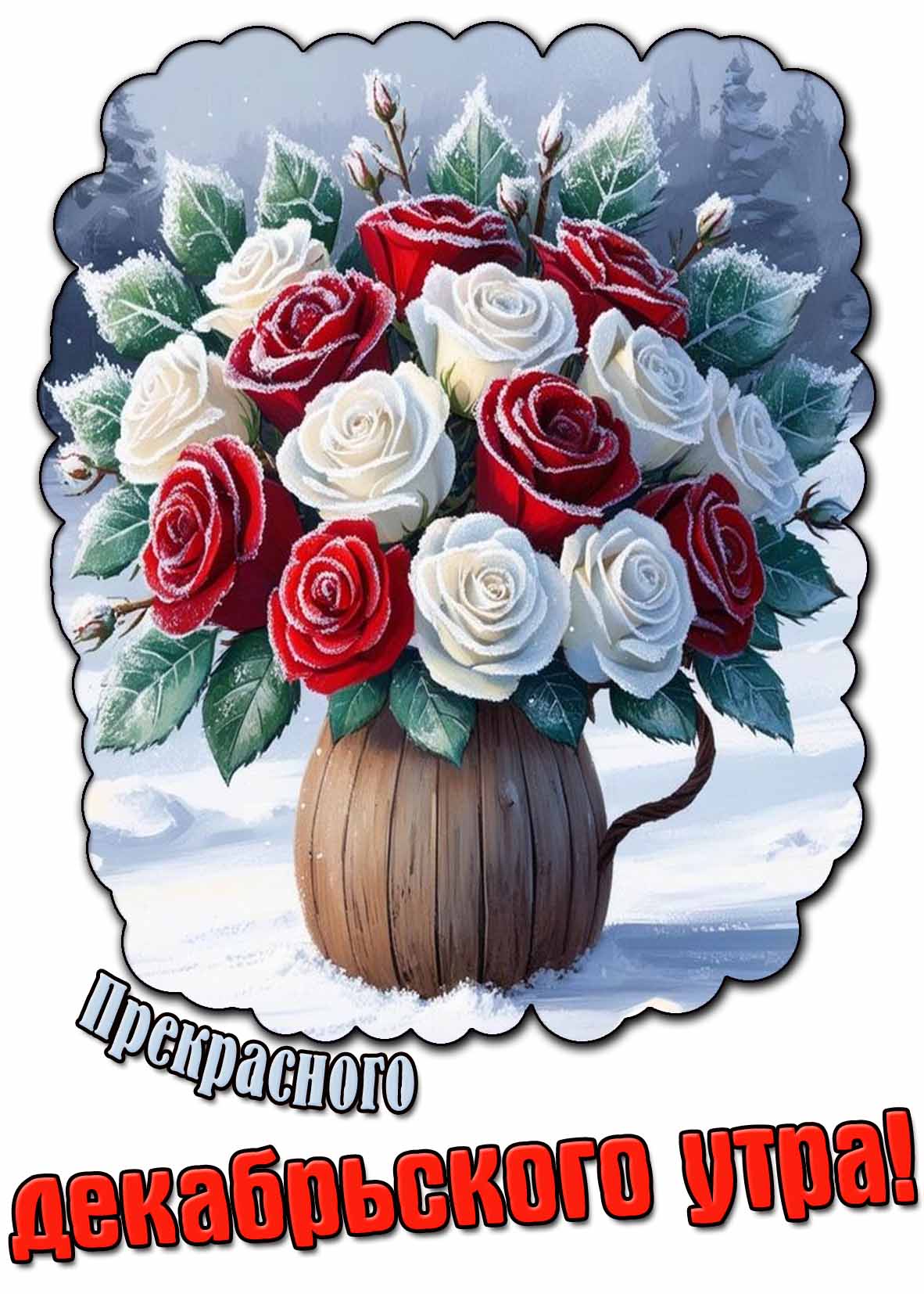 Открытка прекрасного декабрьского утра