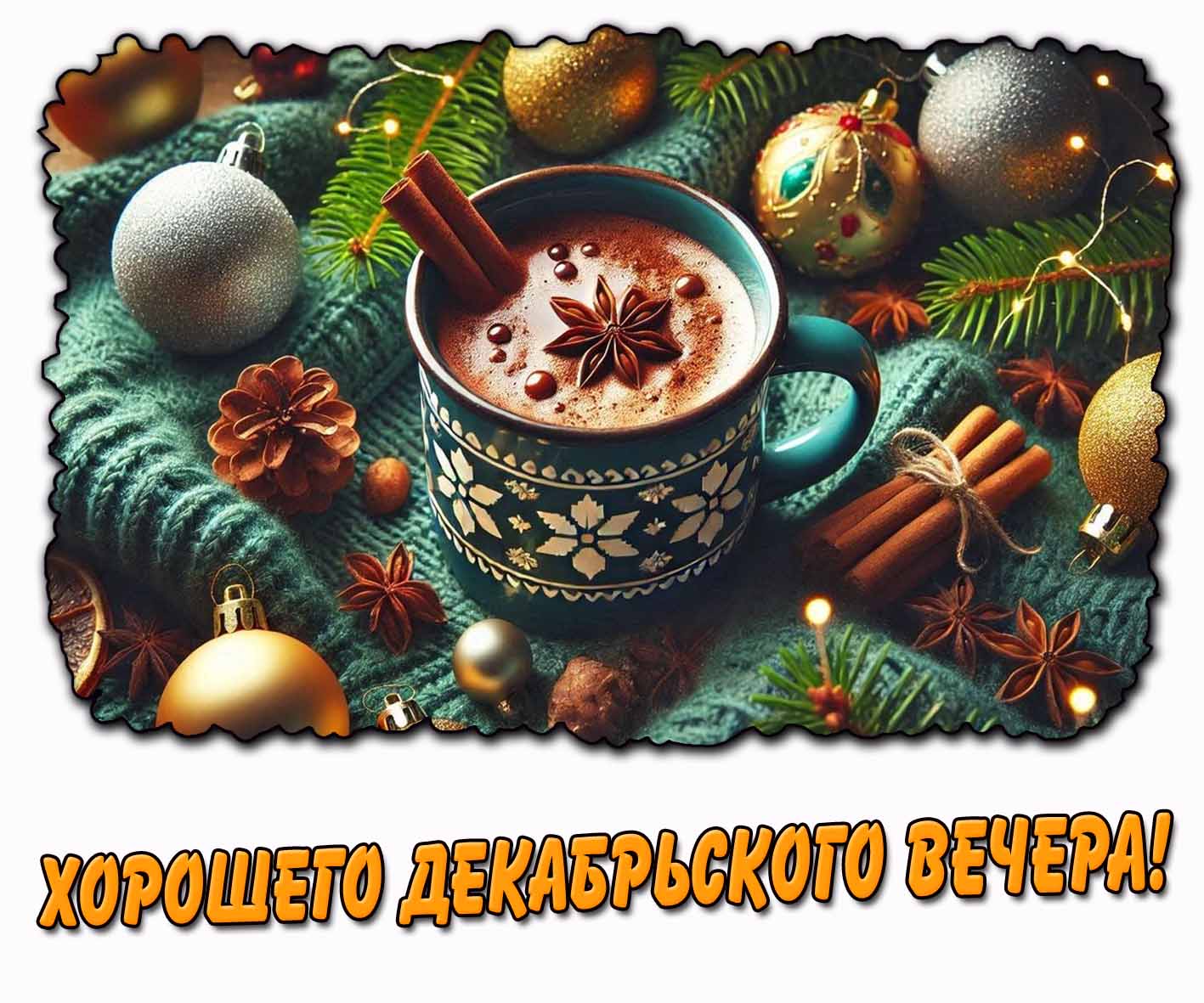 Открытка хорошего декабрьского вечера