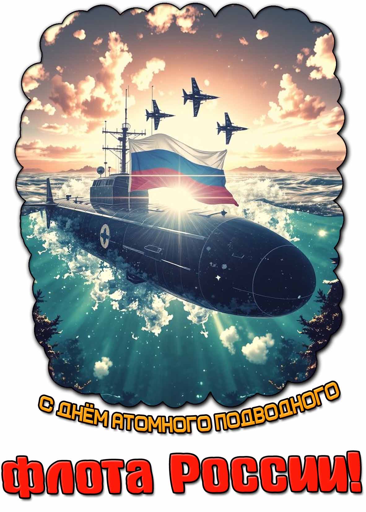 Красивая картинка с днём атомного подводного флота России