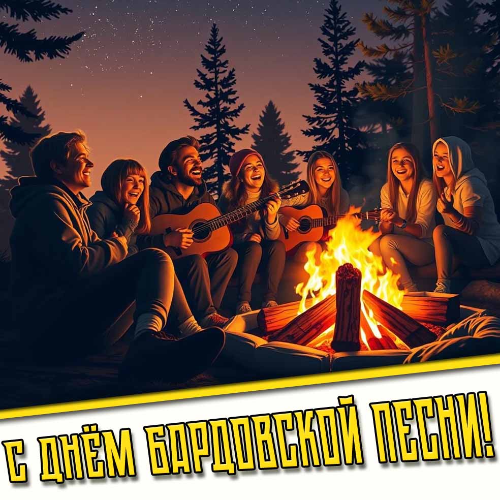 С днём бардовской песни! - душевная открытка