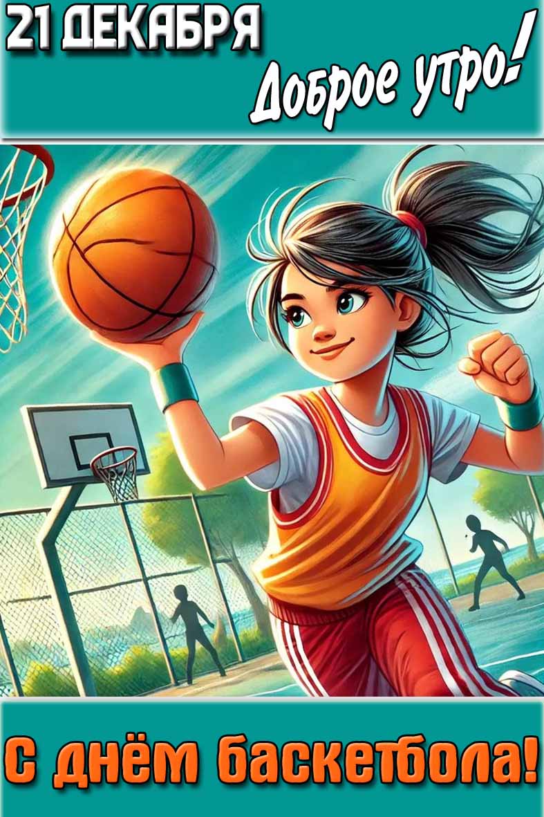 Картинка "21 декабря доброе утро! С днём баскетбола!"