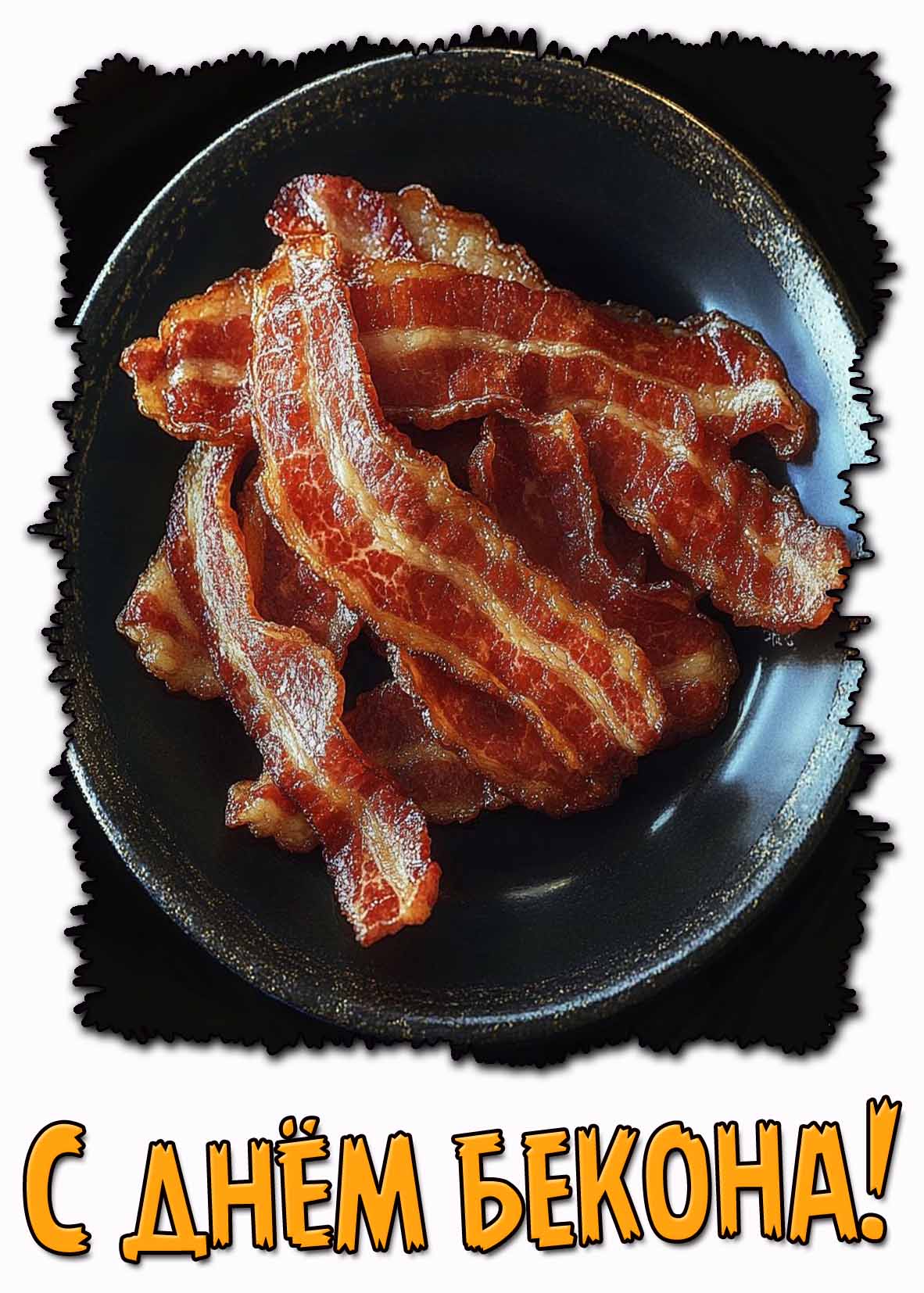 Открытка с днём бекона