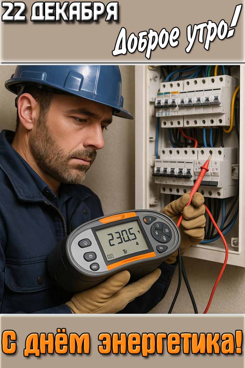 Картинка "22 декабря доброе утро! С днём энергетика!"