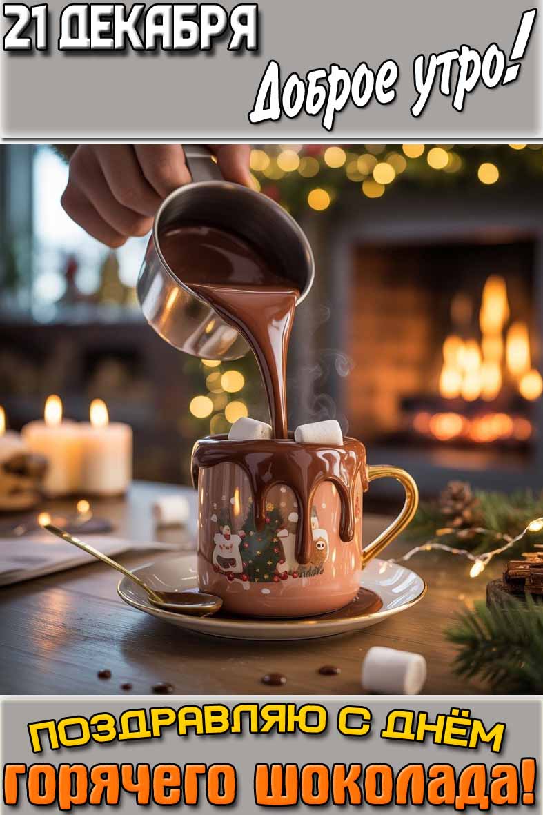 Картинка "21 декабря доброе утро! Поздравляю с днём горячего шоколада!"